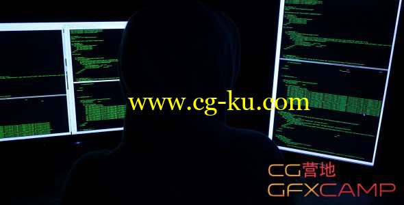 电脑前黑客实拍视频素材 Hacker的图片1