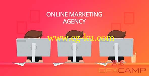 AE模板-网络购物宣传MG动画片头 Online Marketing Agency的图片1