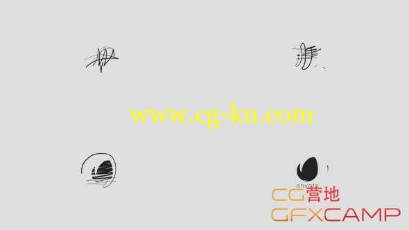 AE模板-手绘涂写Logo动画 Minimal Drawing Logo的图片1