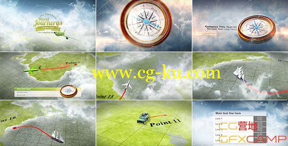 世界地图穿梭模板 VideoHive World Journeys的图片1