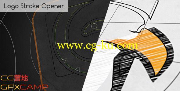 铅笔素描勾线Logo展示 VideoHive Logo Stroke Opener的图片1
