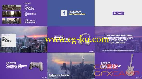 AE模板-现代简洁时尚栏目包装 Modern Broadcast Pack的图片1