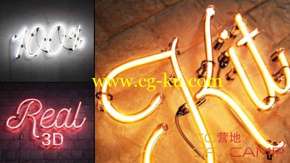 AE模板-真实三维霓虹灯文字Logo动画 Real 3D Neon Kit的图片1