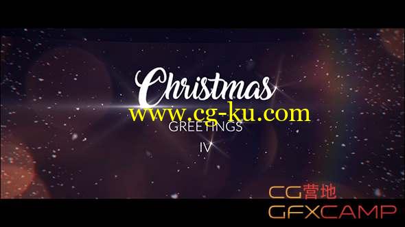 AE模板-圣诞节下雪粒子汇聚文字图片开场 Christmas Greetings IV的图片1