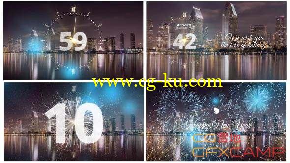 AE模板-2018新年倒计时动画 Silver New Year Countdown 2018的图片1