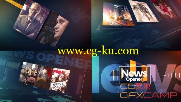 AE模板-空间感图片视频新闻栏目包装片头 News Opener的图片1