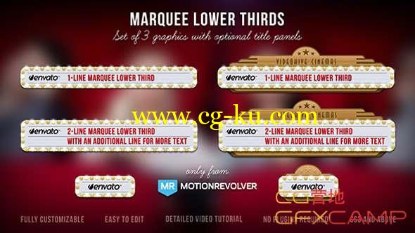 AE模板-跑马灯时尚人名字幕条 Marquee Lower Thirds的图片1