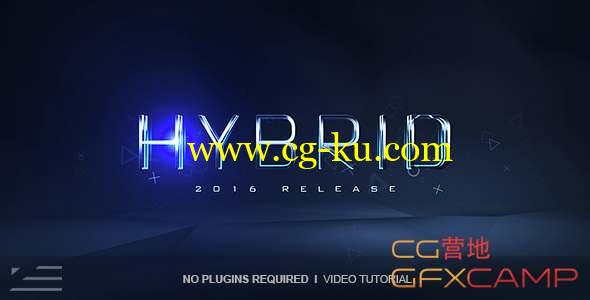 AE模板-大气三维文字Logo旋转转场动画 Hybrid Logo Reveal的图片1