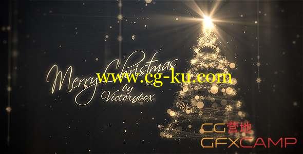 AE模板-金色粒子拖尾圣诞树动画 Christmas Logo的图片1