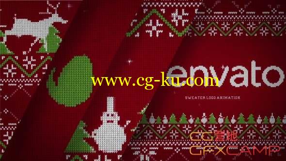 AE模板-圣诞节毛衣风格logo动画 Christmas Sweater Logo的图片1