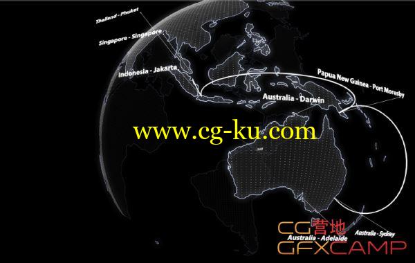 C4D地球地点连线插件 TGS Lon-Lat Connection Kit V3.0 For Cinema 4D R16-R19的图片1