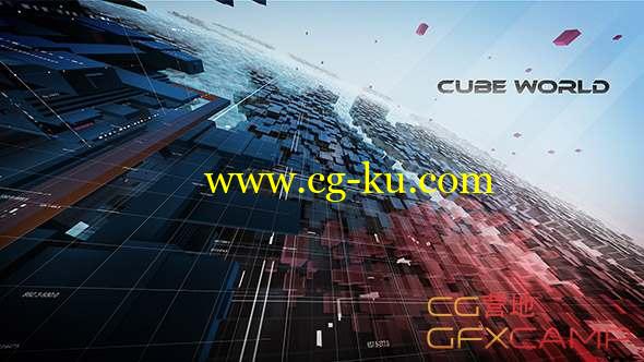 AE模板-科技感三维方块新闻片头栏目包装 CubeWorld的图片1