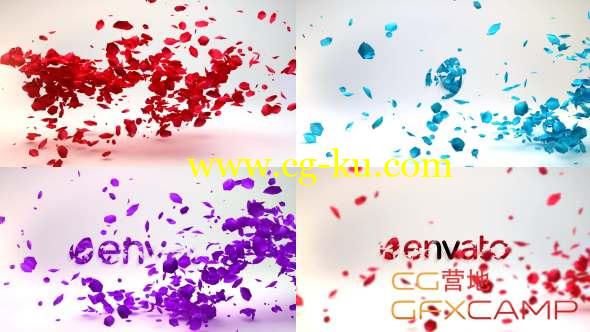 AE模板-玫瑰花瓣转场Logo动画 Petals Logo Reveal的图片1
