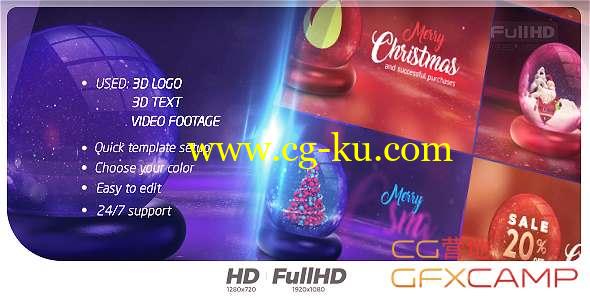 AE模板-圣诞节水晶球动画 Christmas Opener的图片1