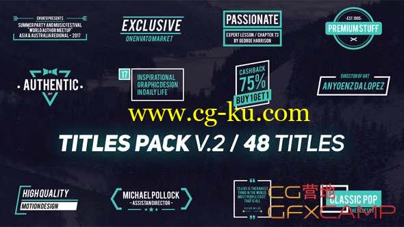 AE模板-48组文字标题动画 Titles Pack V2的图片1