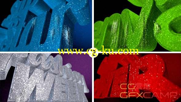 AE模板-三维闪烁Logo文字动画 Glitter Logo的图片1
