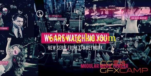 AE模板-科技感宣传片开场 Watching You Movie Trailer的图片1