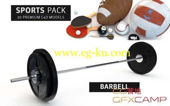 体育球类C4D模型 The Pixel Lab - Sports Pack For C4D的图片1