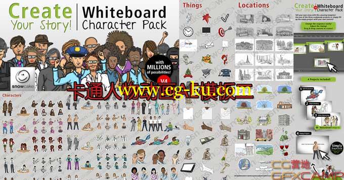 VideoHive卡通人物动画AE模板合集3个的图片1