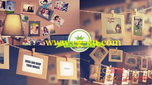挂绳拍立得照片展示 VideoHive Photo Gallery Memories的图片1