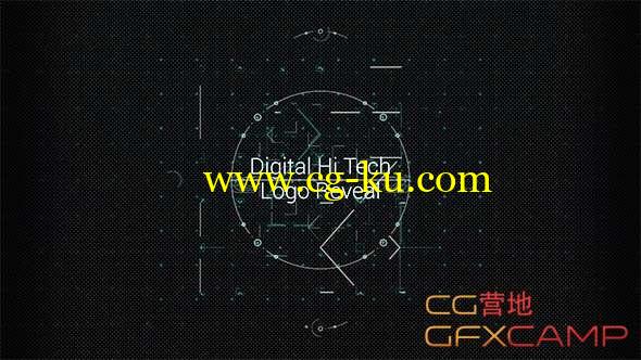 AE模板-科技感线条Logo动画 Digital Hi Tech Logo Reveal的图片1