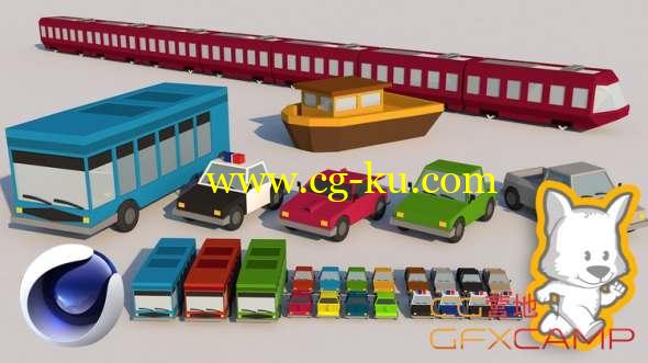 低多边形汽车C4D建模教程 Udemy - Low Poly Modeling in Cinema 4D - Vol 2: 3D Cars and Vehicles的图片1