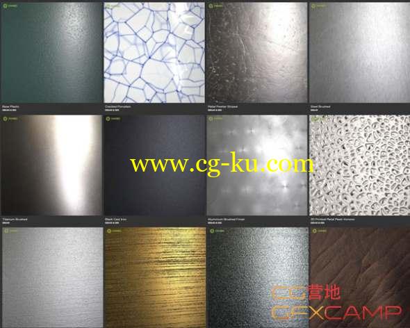 钢铁皮革材质预设 Allegorithmic - Substance Source - Brushed Metal and Leather的图片1