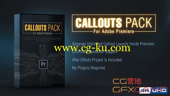 Pr模板-13组科技感介绍说明指示线动画 Callout Line Pack For Premiere的图片1