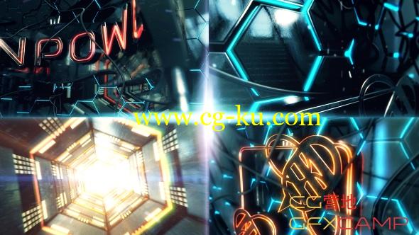 AE模板-三维科技感霓虹灯文字Logo动画 Neon Power Logo Opener的图片1