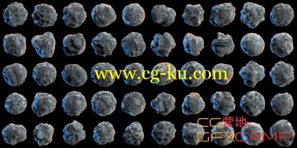C4D石头预设3D模型 TFMSTYLE - Rock FM For Cinema 4D (lib4d+OBJ)的图片1