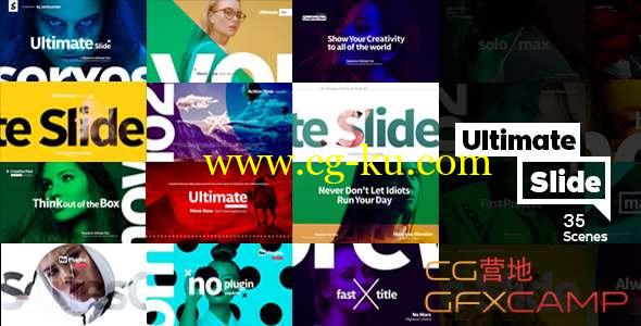 AE模板-时尚切割图片展示片头 Ultimate Slide 1 Slideshow Package的图片1