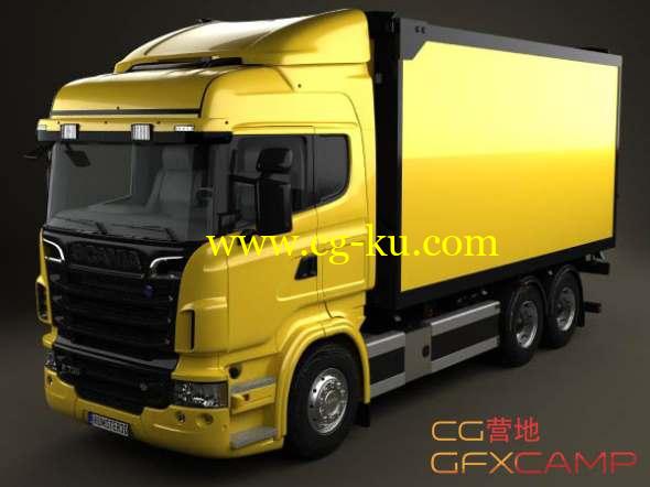 方形卡车3D模型 Hum3D - Scania R 730 Box Truck 2010(C4D/FBX/OBJ/MAX等格式)的图片1
