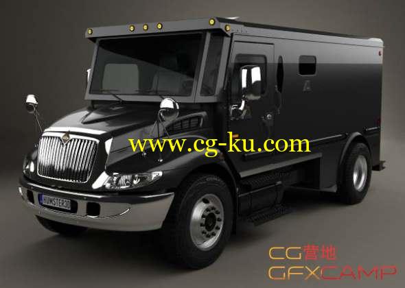 国际装甲卡车3D模型 Hum3D - International Durastar Armored 2002(C4D/FBX/OBJ/MAX等格式)的图片1