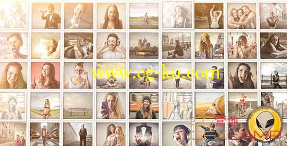 AE模板-图片相册照片墙动画片头 Mosaic Pop Photos Displays的图片1