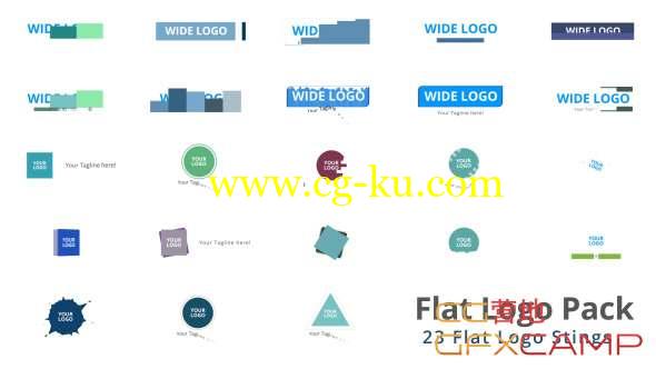 AE模板-23组扁平化Logo动画 Flat Logo Pack的图片1