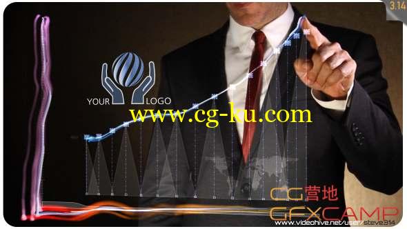 AE模板-手指点击商务数据图Logo动画 Business Chart - Logo Intro的图片1