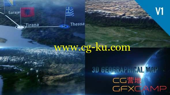 AE模板-三维世界地图地点连线展示动画工具包 3D Geographical Map的图片1