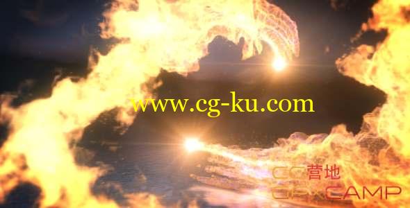 AE模板-火焰舞动碰撞Logo动画 Fire Dance Logo Reveal的图片1