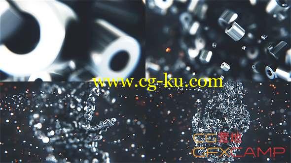 AE模板-三维钢铁粒子汇聚Logo动画 Metalic Particles Logo的图片1