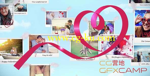 AE模板-情人节爱情相册照片开场 Valentine's Day Slideshow的图片1