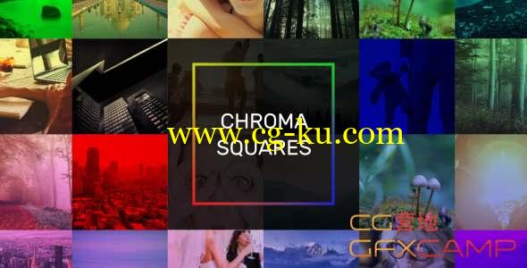 AE模板-色彩分离拼贴图片开场 Chroma Squares Dynamic Slideshow的图片1