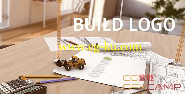 AE模板-卡通三维建筑Logo动画 Build Logo的图片1