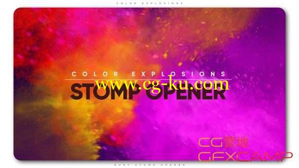 AE模板-彩色颜料快闪开场片头 Color Explosions Stomp Opener的图片1