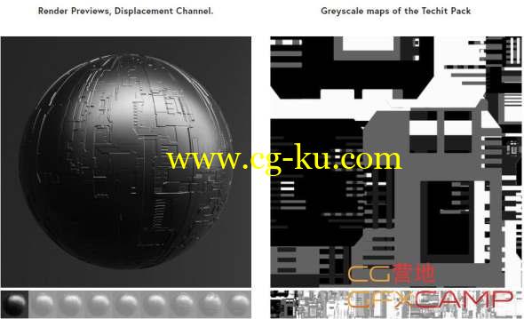 120张科技感6K置换贴图材质 TFM - Techit Pack的图片1