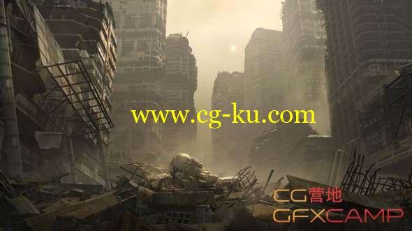 城市废墟场景3D模型 Kitbash3D - WARZONE (Maya/FBX/OBJ/MTL)的图片1