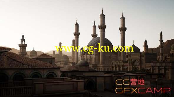 中东地区楼房建筑场景3D模型 Kitbash3D - MIDDLE EAST (Maya/FBX/OBJ)的图片1