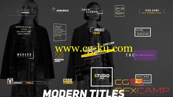 AE模板-时尚文字标题动画 Modern Titles的图片1