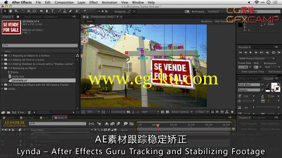 AE素材跟踪稳定矫正 Lynda – After Effects Guru Tracking and Stabilizing Footage的图片1