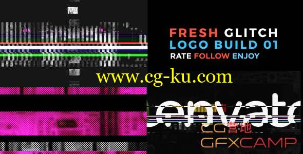 AE模板-信号损坏噪波Logo动画 Fresh Glitch Logo Build 2 Pack Volume 1的图片1