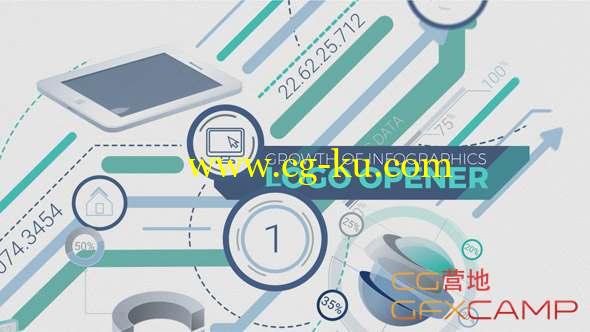 AE模板-三维信息图生长展示动画 Growth Of Infographics Logo Opener的图片1